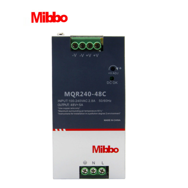 Mibbo米博MQR 240W12V24V48V工控PLC导轨式开关电源 替NDR系列