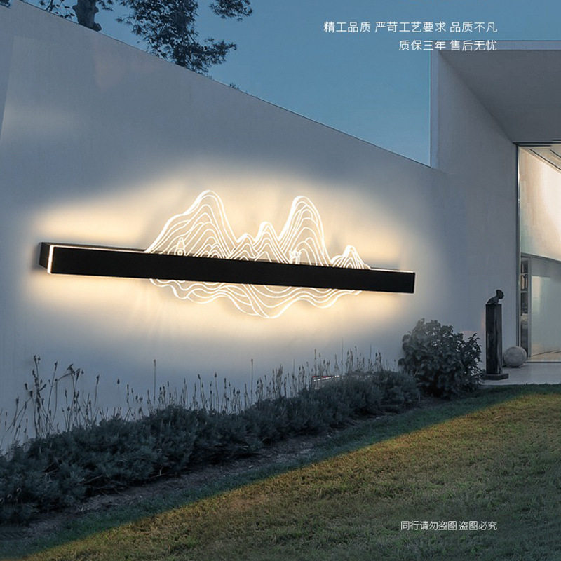 户外壁灯太阳能庭院灯新中式墙面装饰外墙壁灯防水别墅花园景观灯