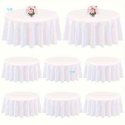 8pcs Round Tablecloth 90 Inch Polyester Table Cloth For跨境
