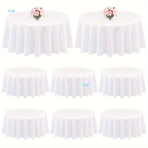 8pcs Round Tablecloth 90 Inch Polyester Table Cloth For跨境