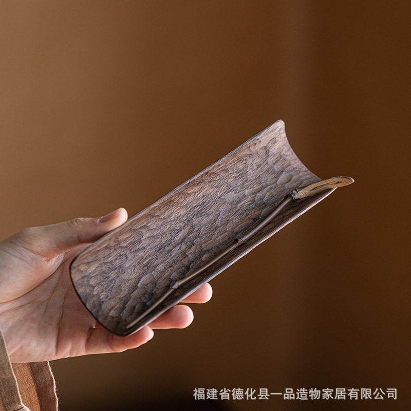 纯手工北美黑胡桃木茶则茶荷茶铲茶道六君子复古茶勺实木茶具配件