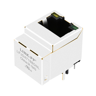 HFJV1 L12RL帶彈片10P8C網絡連接器網口千兆直立RJ45連接器 E1G01