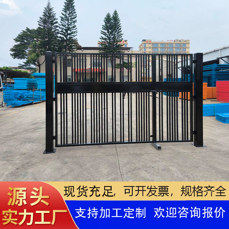 广东工厂可定铁艺围墙小区庭院学校大门幼儿园防护栅栏门装饰大门