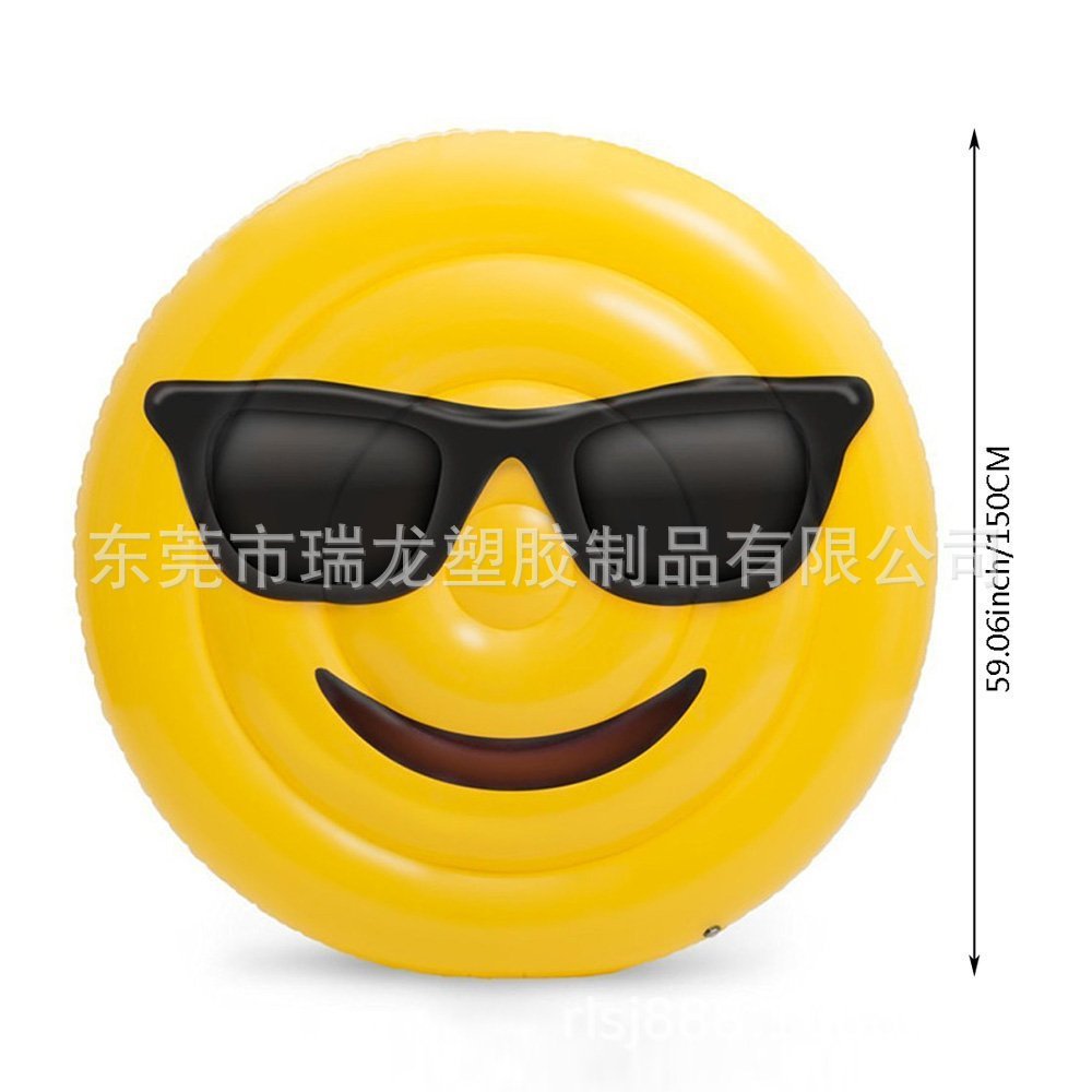 PVC充气笑脸表情充气浮排充气浮床易于充气含应急修补工具包