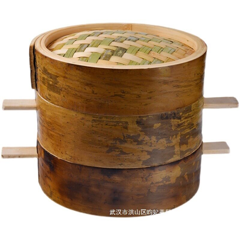 蒸笼纯手工四川青皮无胶水竹制蒸笼小笼包加深竹笼屉家用直昀妃莱