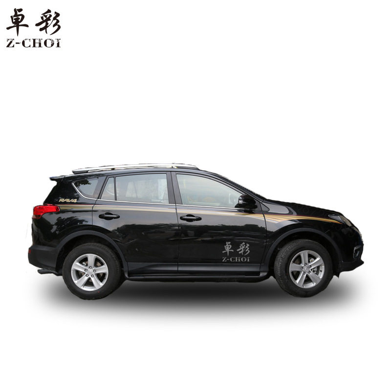 适用于14-19款RAV4荣放车身彩条 小公主车贴外观个性改装腰线拉花