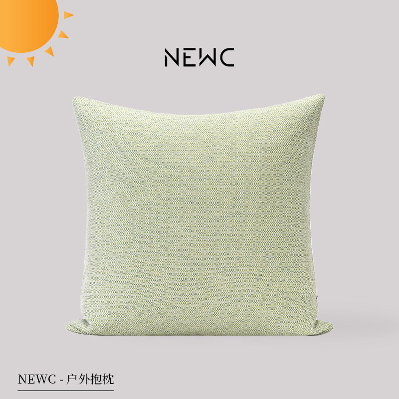 新宸优品高级感户外防晒防泼水抱枕庭院露台酒店沙发绿色靠垫组合