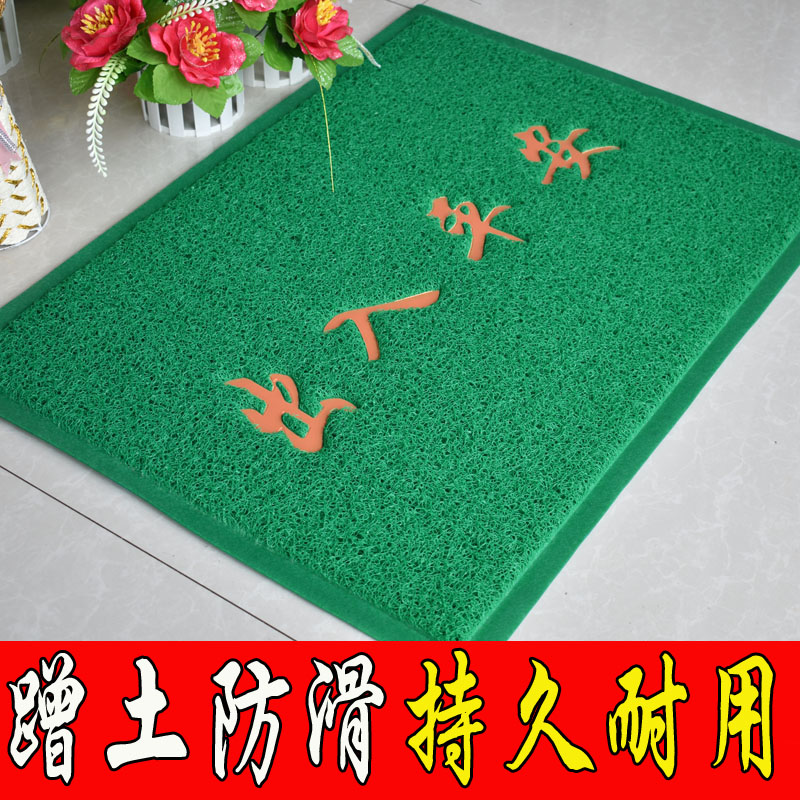 蓝色入户大门口进门地垫家用出入平安门垫塑料欢迎光临迎宾红地毯