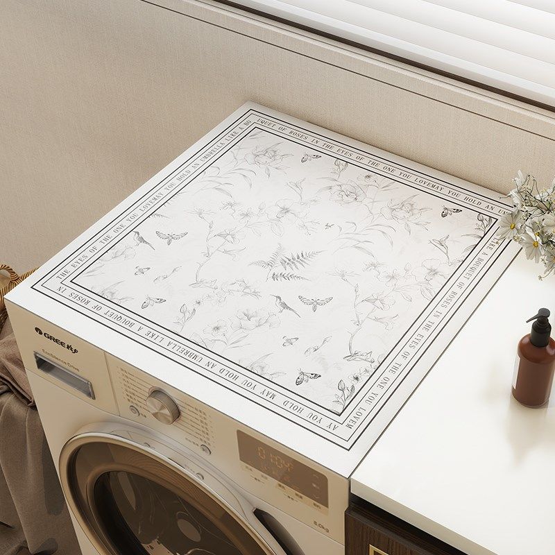 北欧风滚筒洗衣机皮革垫防水防晒防尘垫台面保护罩盖布2024新款,居家布艺,万能盖巾,淘宝优惠券,粉丝福利购,淘宝优惠卷