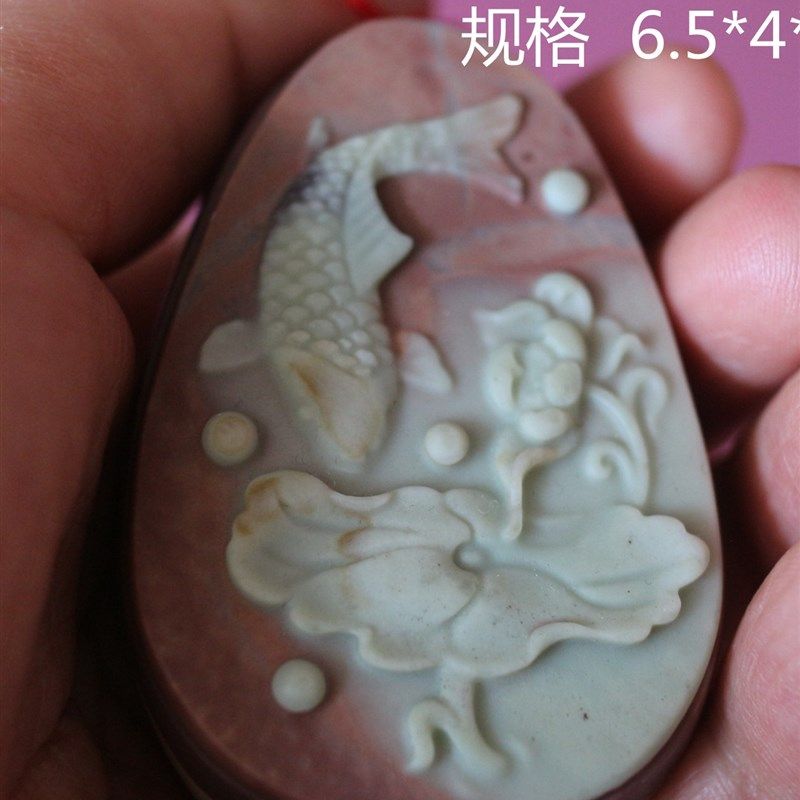 宁夏贺兰石手把件手握石刻财神古玩紫袍玉健身手玩件送老年人