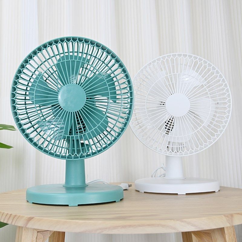 五叶台式摇头电风扇办公室迷你学生宿舍台扇家用床上小型静音风扇