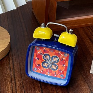 复古老式闹钟巨响传统金属高颜值设计感学霸男孩子学生用时钟超响