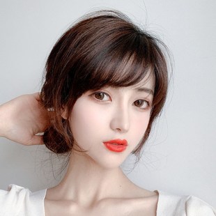 全真人发丝偏分斜刘海假发片三七分时尚前额轻薄无痕龄刘海发片