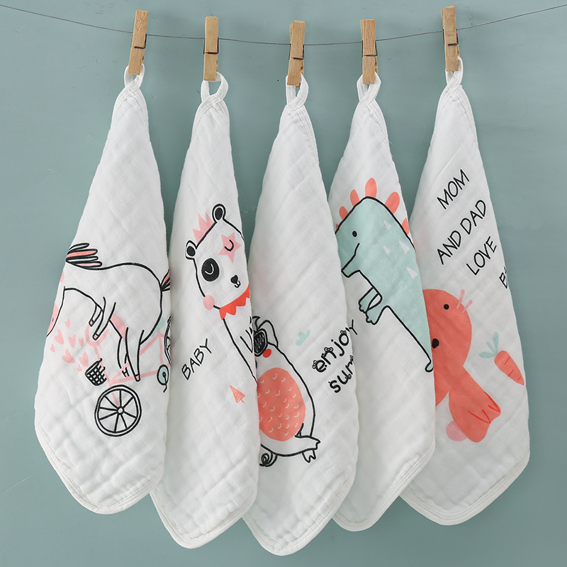 婴儿小毛巾洗脸洗澡方巾纯棉纱布超软宝宝口水巾新生幼儿手帕用品