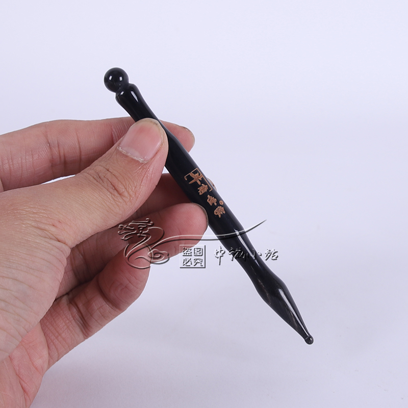 天然黑牛角拨筋棒点穴拔经棒经络面部刮痧板护理按摩穴位棒笔全身