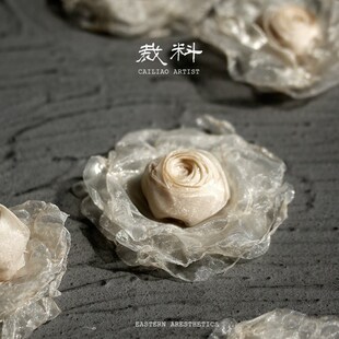 竹笙花 纯手工立体纱花朵童装礼服装婚纱头饰装饰diy手作胸花辅料