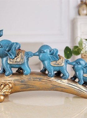 欧式大象摆件客厅电视柜酒柜玄关家居装饰品办公室博古架工艺品