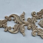 饰长行橡胶木浮雕雕刻木花 东阳木雕家具装 未油漆 实木对花 欧式