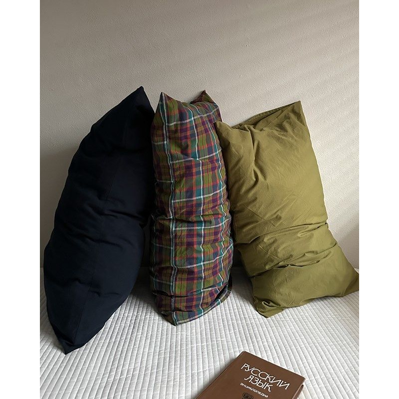 复古格子中古单品搭配纯棉全棉枕套枕芯内胆套单个48x74cm枕头套,床上用品,枕套,淘宝优惠券,粉丝福利购,淘宝优惠卷