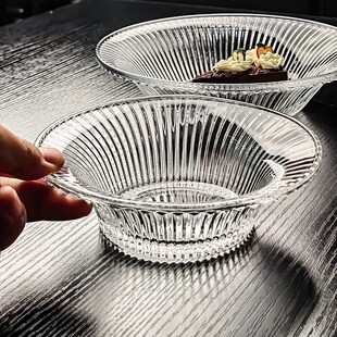 水晶玻璃碗水果盘小蝶盘子商用点心碟子蝶子精致小果盘高级感家用