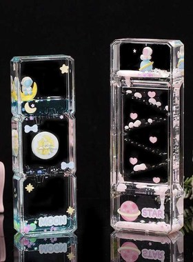 儿童防摔卡通油滴透明液体沙漏倒计时学生解压油漏计时器装饰摆件