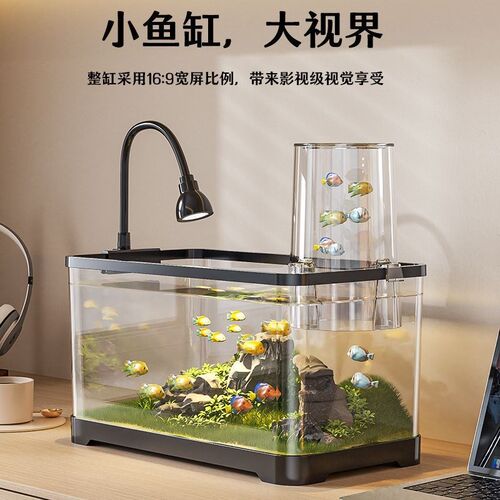 负压鱼缸真空悬浮小型创意鱼缸生态造景缸塑料客厅桌面鱼缸水族箱