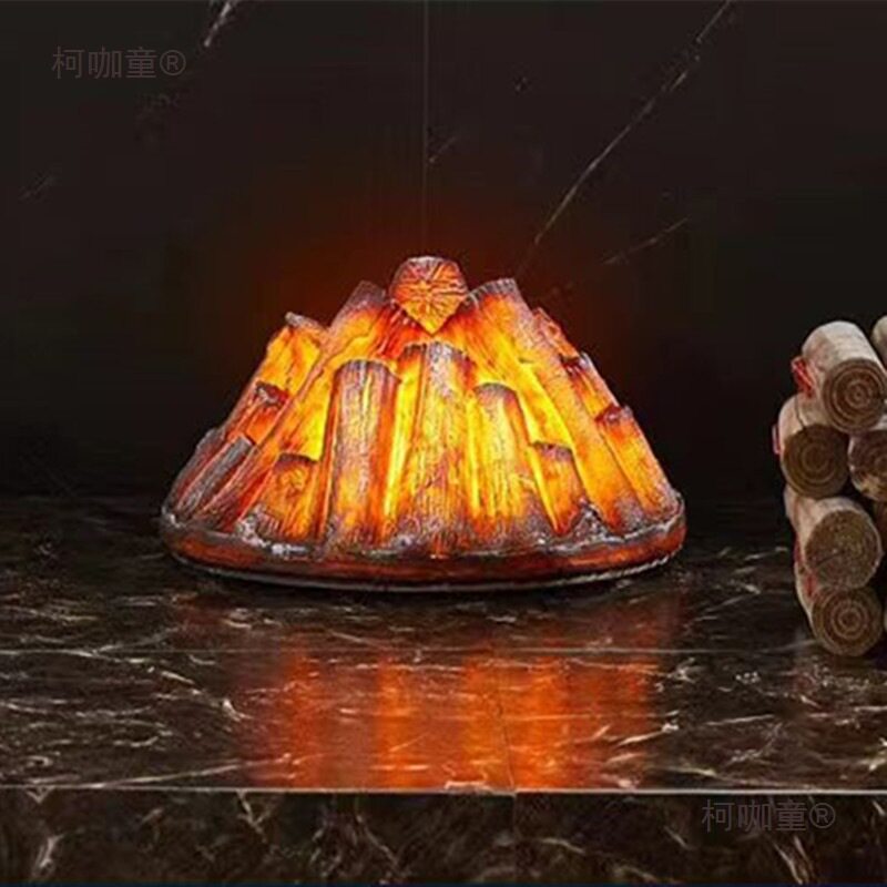 仿真木炭火炉壁炉火焰灯酒吧装饰摆件假柴篝火炭火灯火苗电垒德株