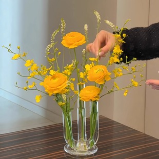 玻璃试管花瓶情绪稳定摆件感新家客厅装 饰插花器水培容器