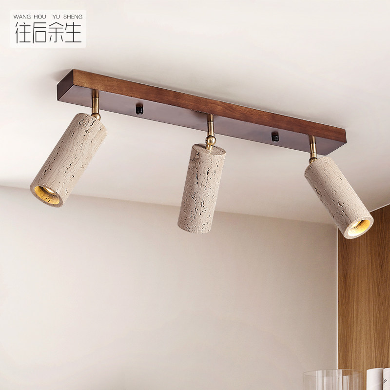 奶油风中古led筒灯无主灯过道走廊衣帽间服装复古明装射灯吸顶灯