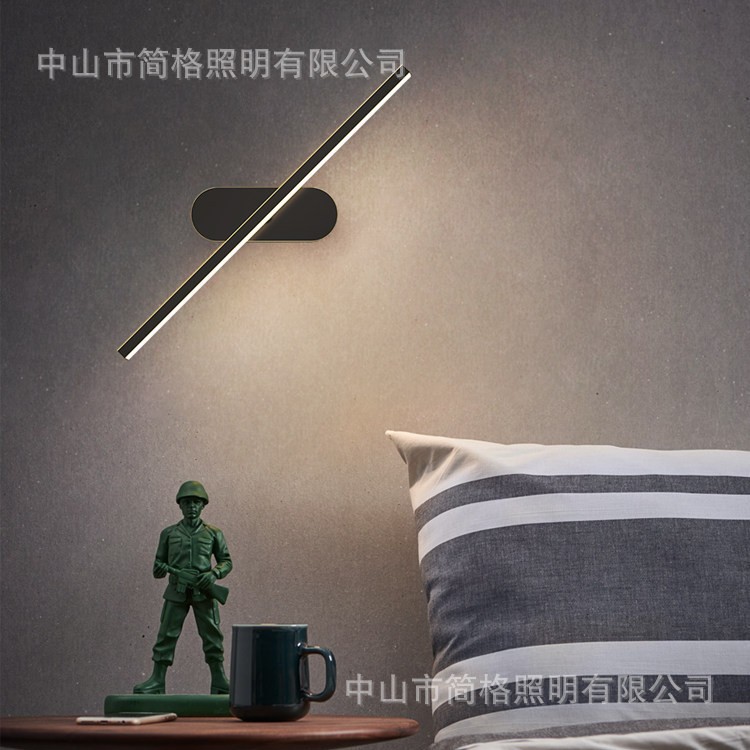 简约led长条壁灯楼梯旋转个性创意装饰壁画灯过道客厅床头北欧灯