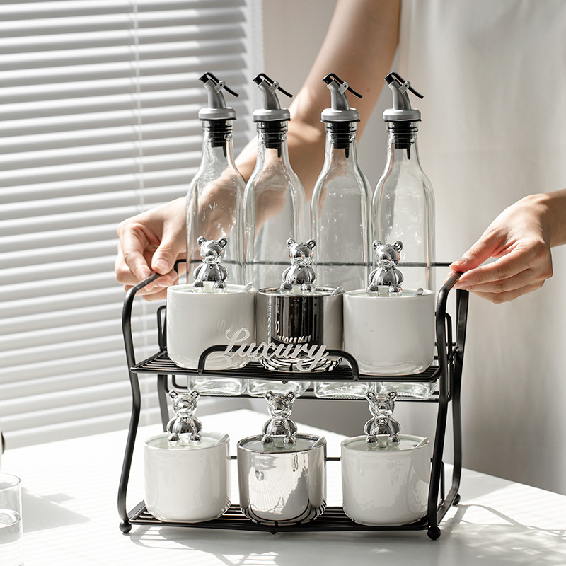 调料盒家用厨房盐调味罐收纳盒网红油盐酱醋调料罐调料瓶组合套装