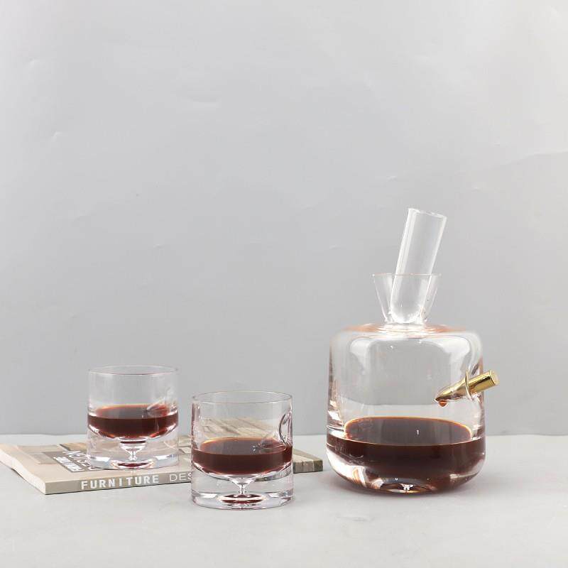 现代简约高档透明玻璃醒酒器酒杯套装餐厅酒店吧台软装家居装饰品