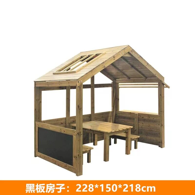 幼儿园户外探索厨房桌椅组合操作台儿童室外过家家角色扮演小木屋