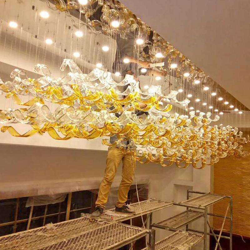 大型酒店大堂吊灯售楼部工程商场大厅艺术水晶灯创意吸顶灯