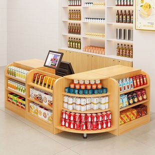 收银台简约现代超市便利店柜台转角吧台母婴店店铺前台接待台货架