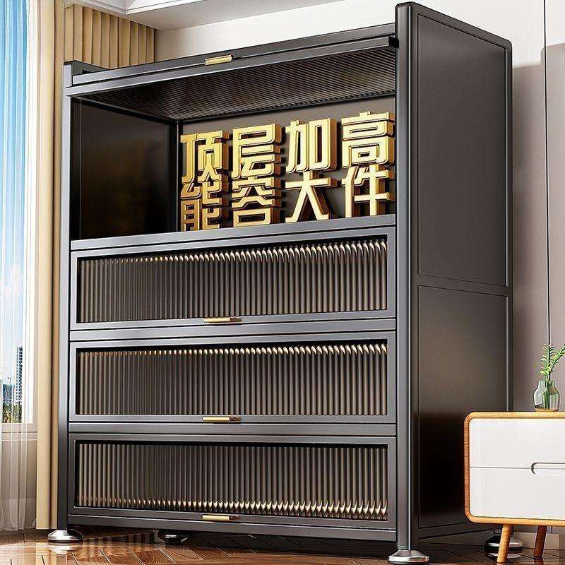 新款家用厨房厨柜储物柜落地多层可移动碗柜带轮厨房橱柜置物架