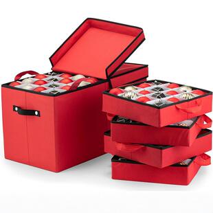 亚码逊大号圣诞装饰品收纳盒128球收纳箱圣诞球收纳盒大号收纳箱