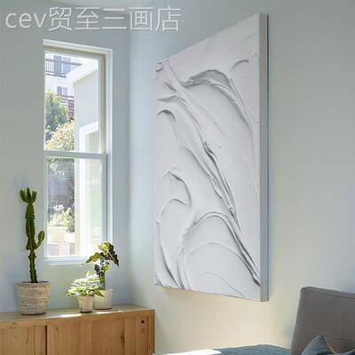 网红.手油绘《清风赴约》现白装饰画厚肌客厅色画玄关抽画象画