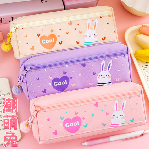 双层笔袋帆布拉链式2025新款