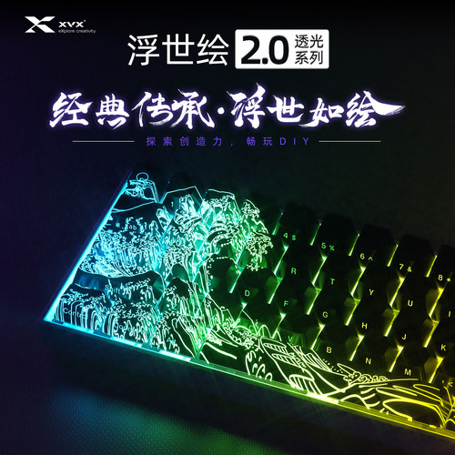 XVX浮世绘2.0键帽臻选IMD工艺透光侧刻键帽made68键帽wooting60