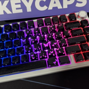 XVX水晶星空果冻2.0键帽克罗心拼蝴蝶爱心键帽rog夜魔ev63wooting