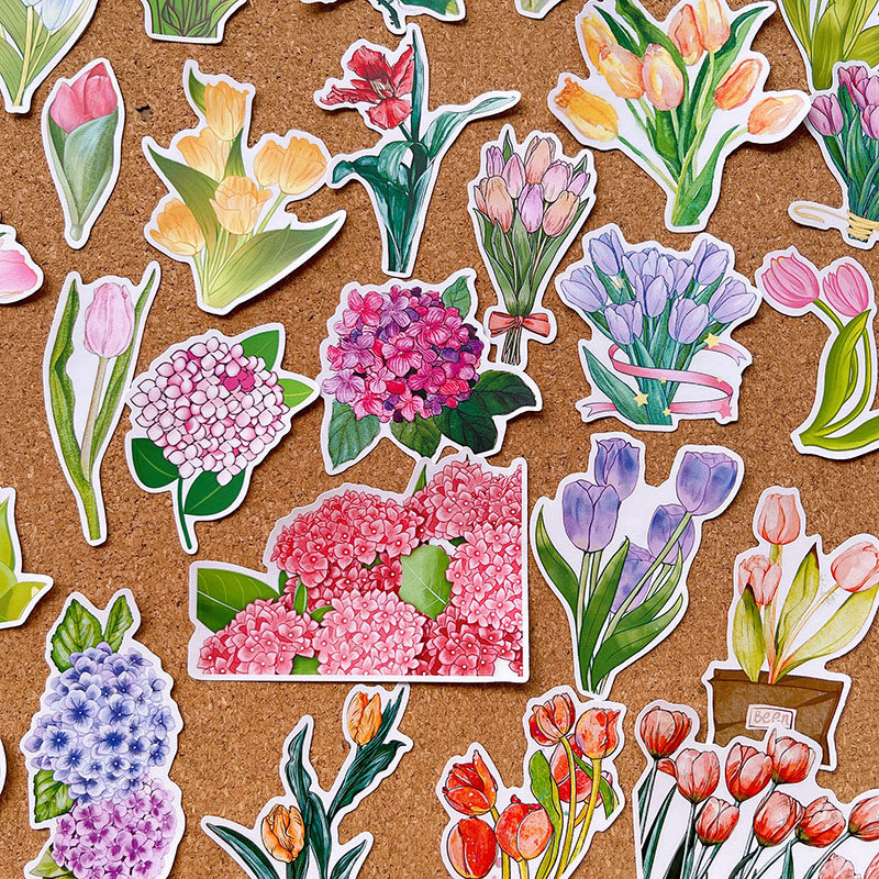 郁金香绣球花朵贴纸植物手帐素材母亲节教师节贺卡diy装饰贴画,文具电教/文化用品/商务用品,贴纸/立体贴纸,淘宝优惠券,粉丝福利购,淘宝优惠卷