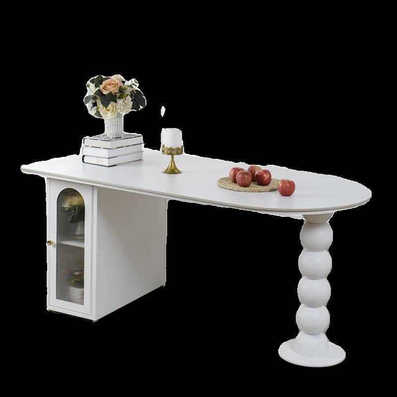 法式奶油风岩板餐桌餐边柜一体小户型家用中岛台半椭圆餐台储物柜,住宅家具,岩板餐桌,淘宝优惠券,粉丝福利购,淘宝优惠卷