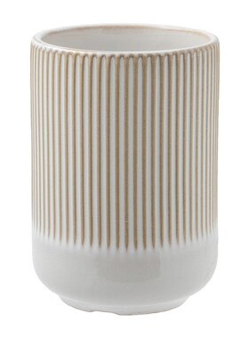 【新品特惠15.99到手】简约竖纹陶瓷花插厨房工具收纳桶餐桌筷筒