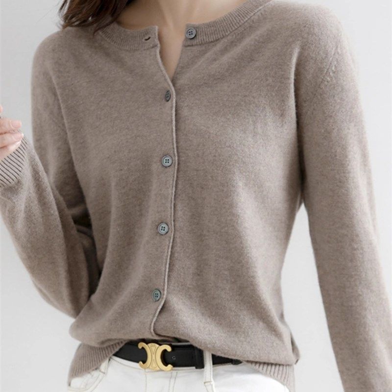 2024秋季新款针织开衫女春秋外搭宽松短款休闲灰色圆领毛衣外套,女装/女士精品,毛针织衫,淘宝优惠券,粉丝福利购,淘宝优惠卷