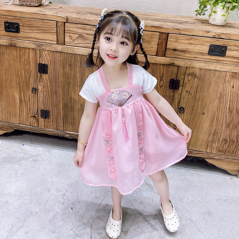 夏装女童裙子0-1-2-3-4-5-6岁女宝宝连衣裙婴儿童汉服唐装中国风