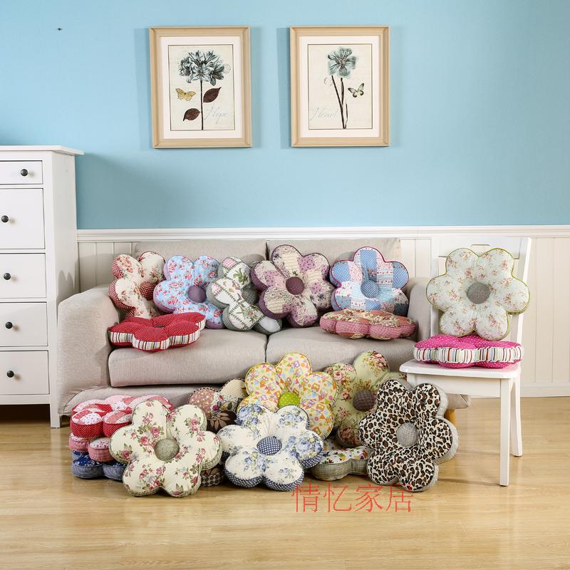 田园加厚坐垫 椅垫办公室腰靠垫布艺学生电脑椅实木椅垫沙发靠垫