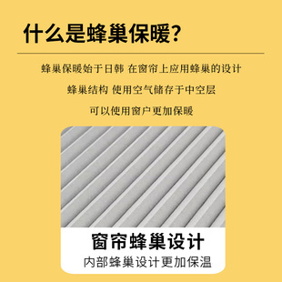 蜂巢门 窗户防寒挡风神器保暖密封遮阳窗帘伸缩帘铝合金折叠推拉式