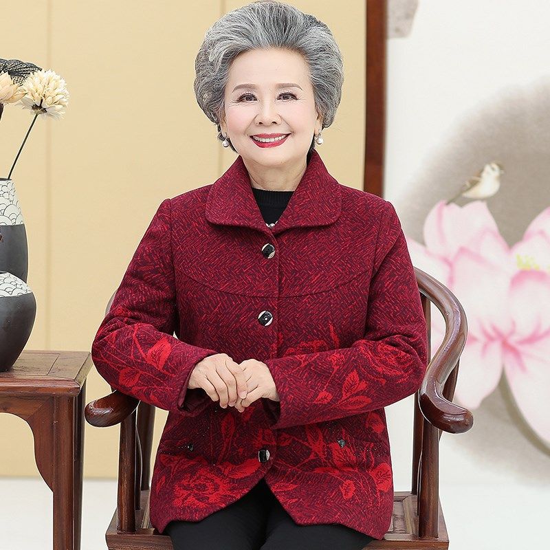 奶奶装秋冬加绒外套70岁80中老年人女妈妈春秋季呢子上衣老人衣服,女装/女士精品,中老年女装,淘宝优惠券,粉丝福利购,淘宝优惠卷