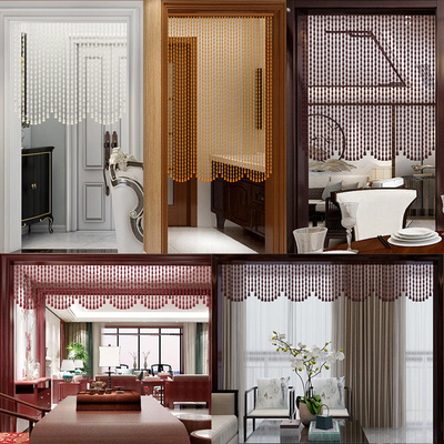 全桃木葫芦门帘隔断帘卧室客厅入户门厕所新款半帘免打孔实木珠帘